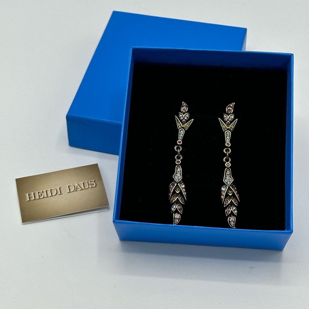 Heidi Daus Crystal Linear Dangle Earrings